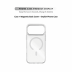 MagSnap magnetic phone case with fiery orange gradient cat explorer silhouette