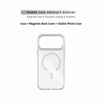MagSnap magnetic phone case with pink orange gradient cat sweetheart silhouette