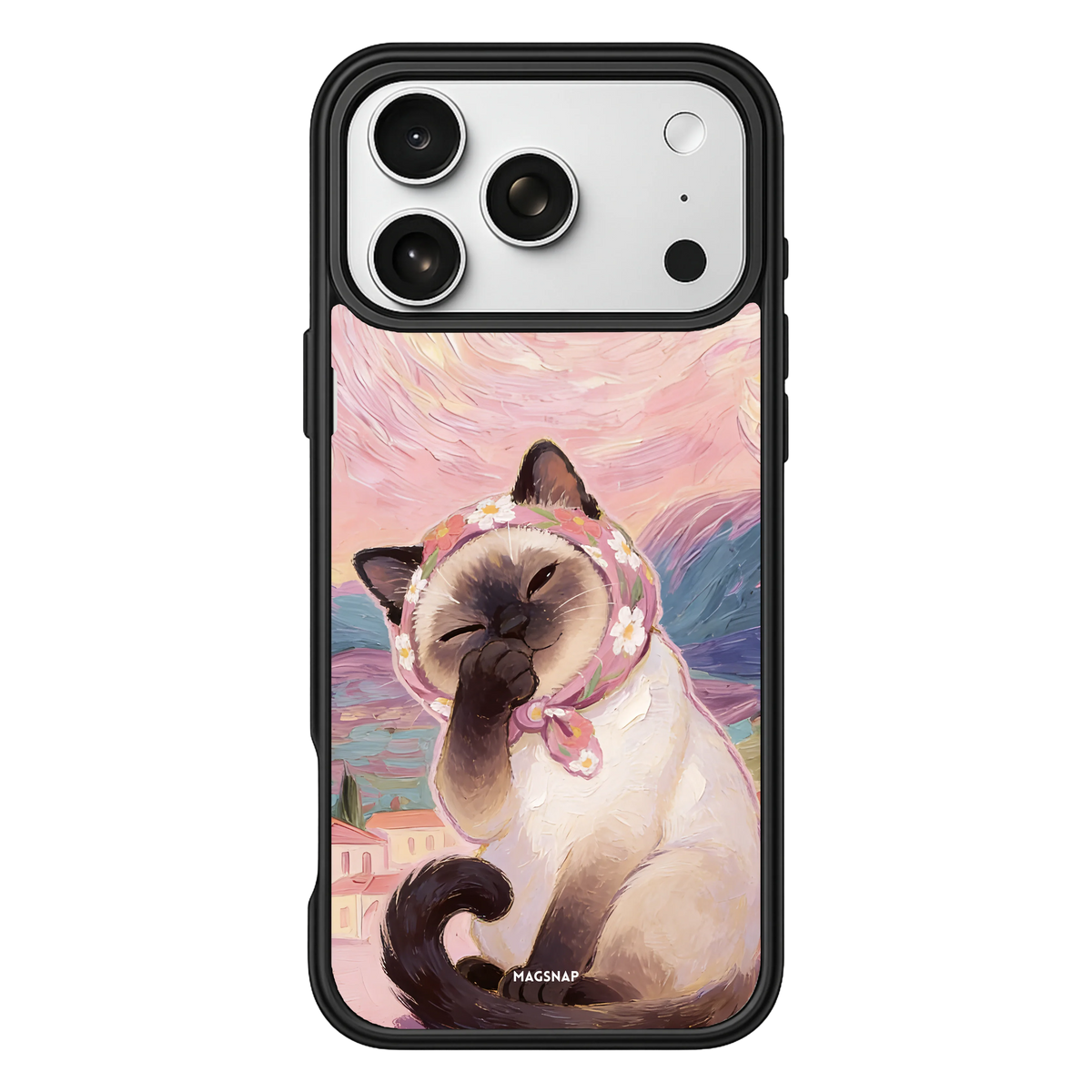 Rosé Sky Cat – Black Case display