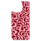 The Cherry Crush interchangeable magnetic backplate is displayed on an iPhone 15.