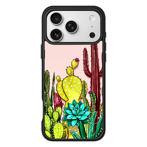 Desert Bloom Oasis – iPhone 17 Black Case display view