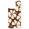 The Hibiscus Bloom (Cocoa Cream) interchangeable magnetic backplate is displayed on an iPhone 15.
