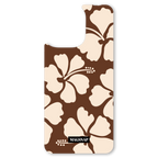 The Hibiscus Bloom (Cocoa Cream) interchangeable magnetic backplate is displayed on an iPhone 15.