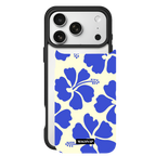 Hibiscus Bloom (Vanilla Blue) – iPhone 17 Black Case split view