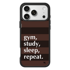 Life on Repeat Stripe (Coffee Club) – iPhone 17 Black Case display view