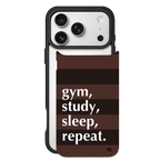 Life on Repeat Stripe (Coffee Club) – iPhone 17 Black Case split view