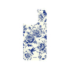 MagSnap magnetic phone case with azure blue floral botanical artwork