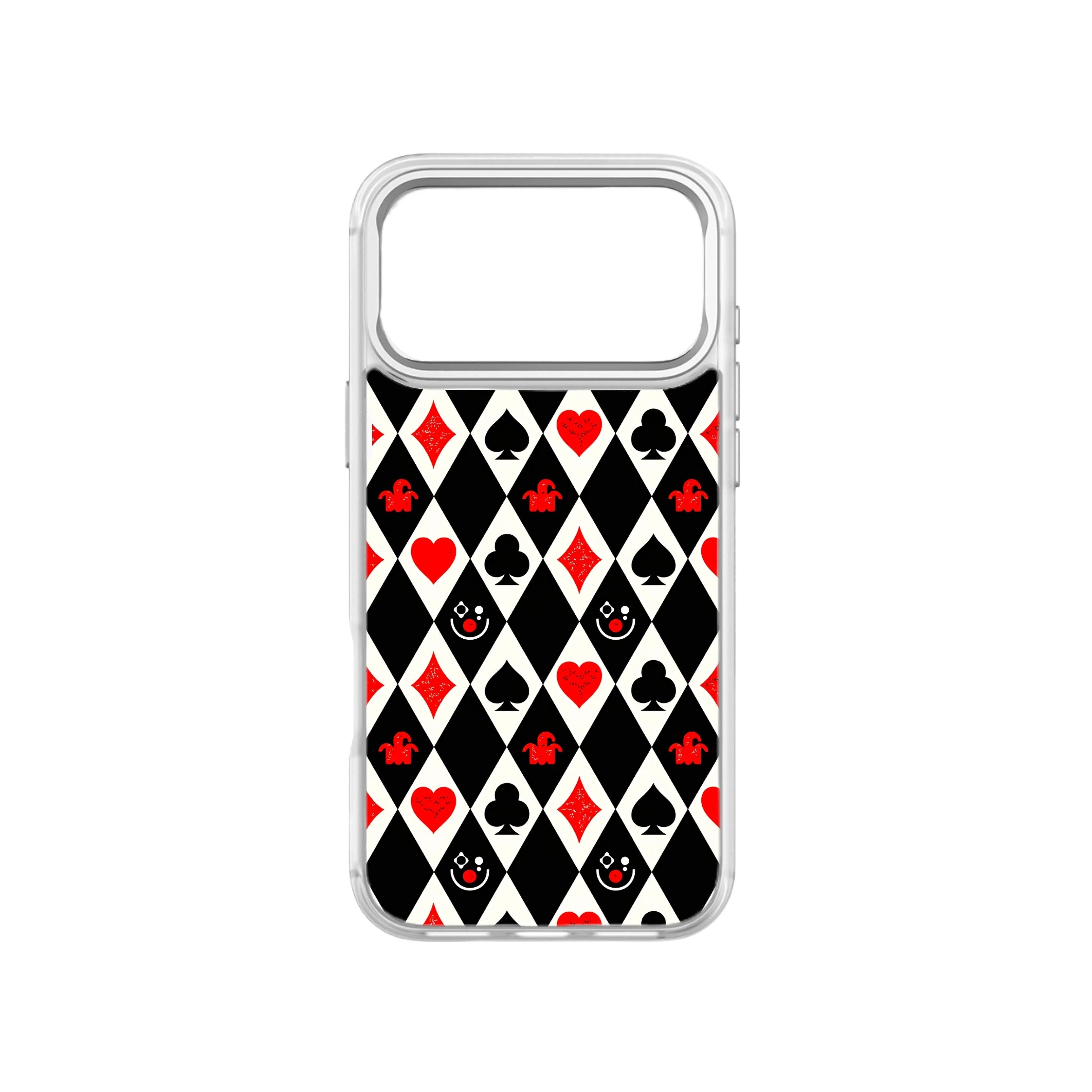 MagSnap magnetic phone case with black harlequin geometric checker pattern