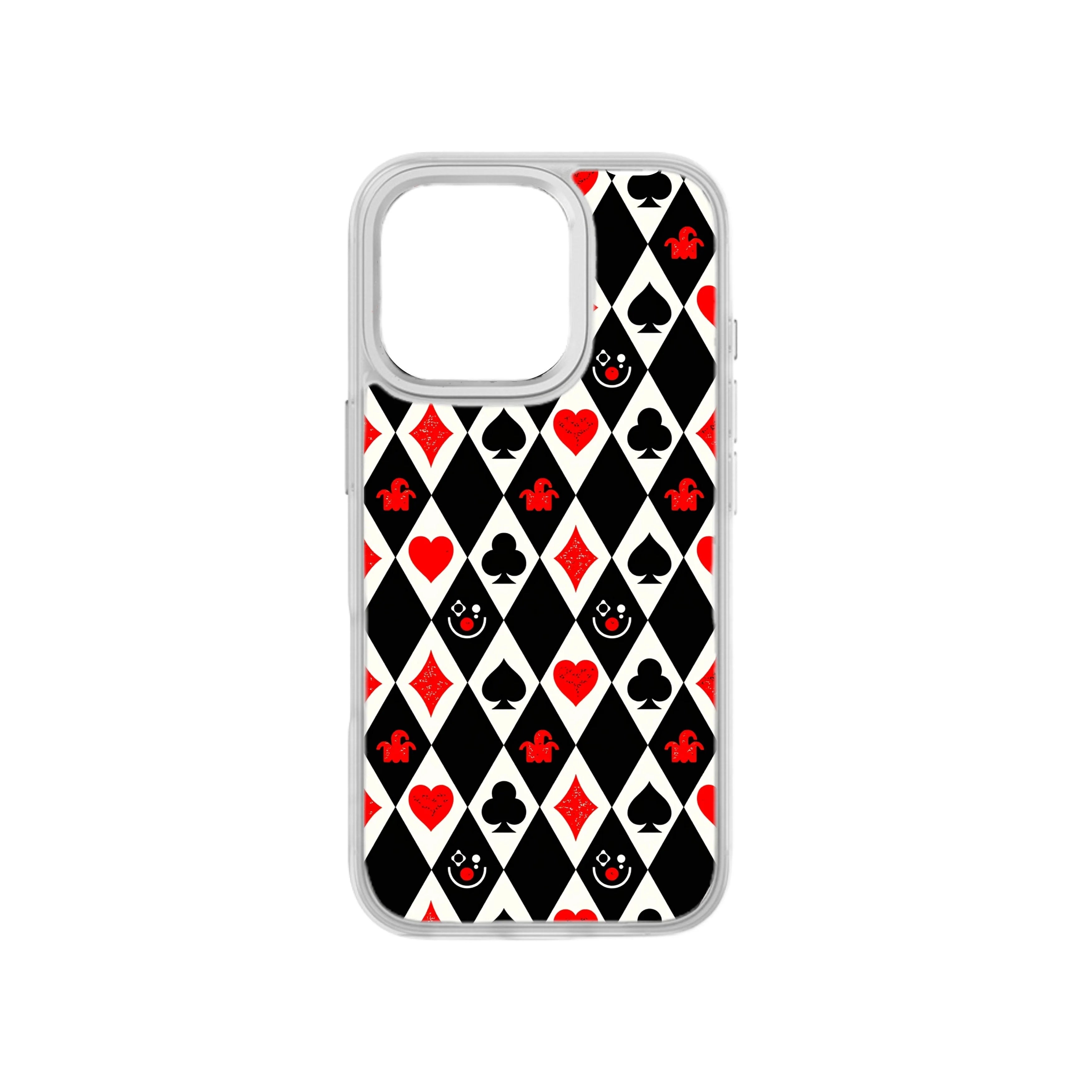 MagSnap magnetic phone case with black harlequin geometric checker pattern