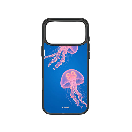 MagSnap magnetic phone case with blue jellyfish underwater ocean artwork