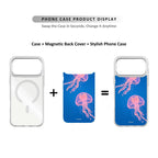 MagSnap magnetic phone case with blue jellyfish underwater ocean artwork
