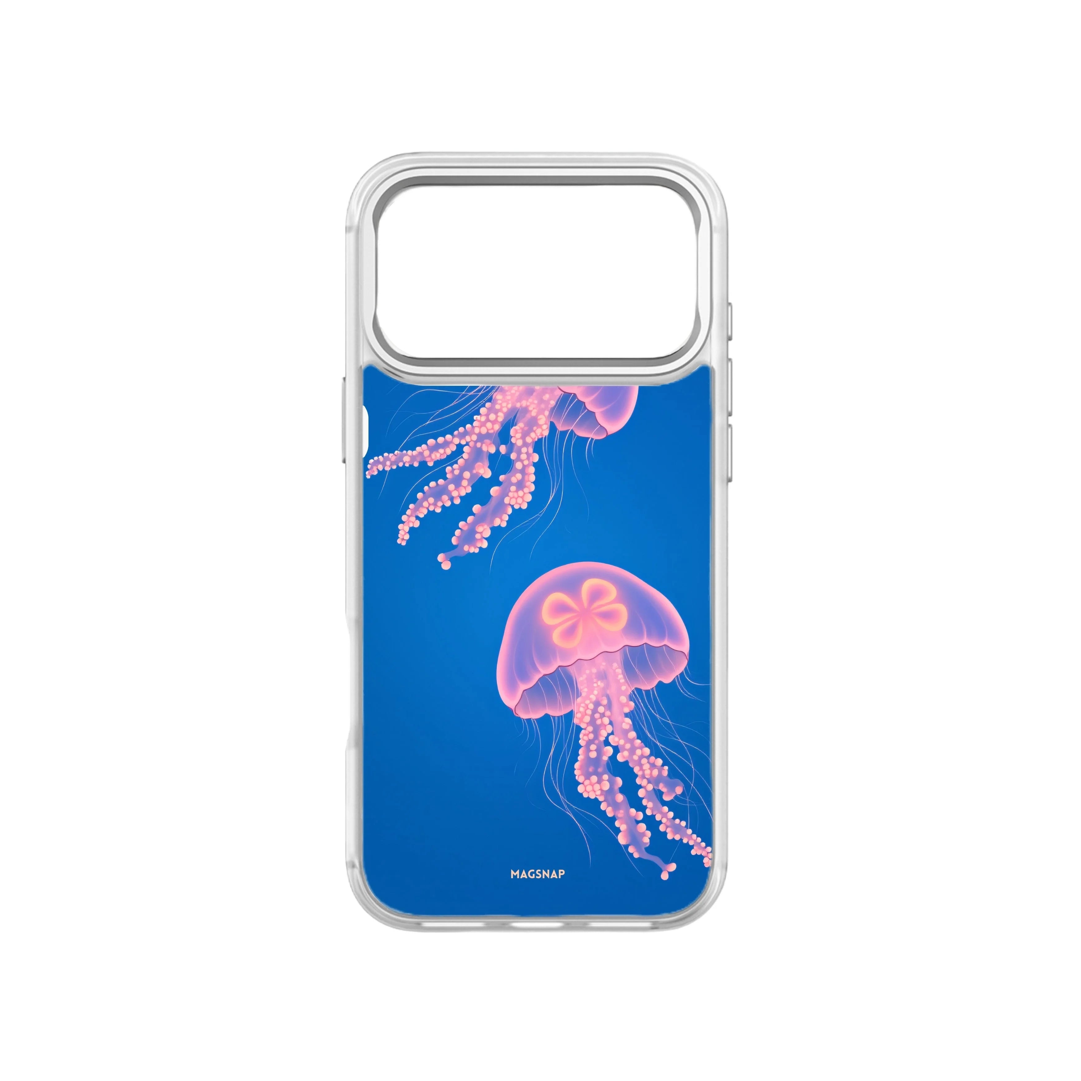 MagSnap magnetic phone case with blue jellyfish underwater ocean artwork