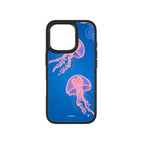MagSnap magnetic phone case with blue jellyfish underwater ocean artwork