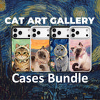 MagSnap magnetic phone case bundle with art gallery cat illustration designs