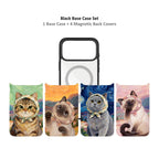 MagSnap magnetic phone case bundle with art gallery cat illustration designs