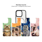 MagSnap magnetic phone case bundle with art gallery cat illustration designs