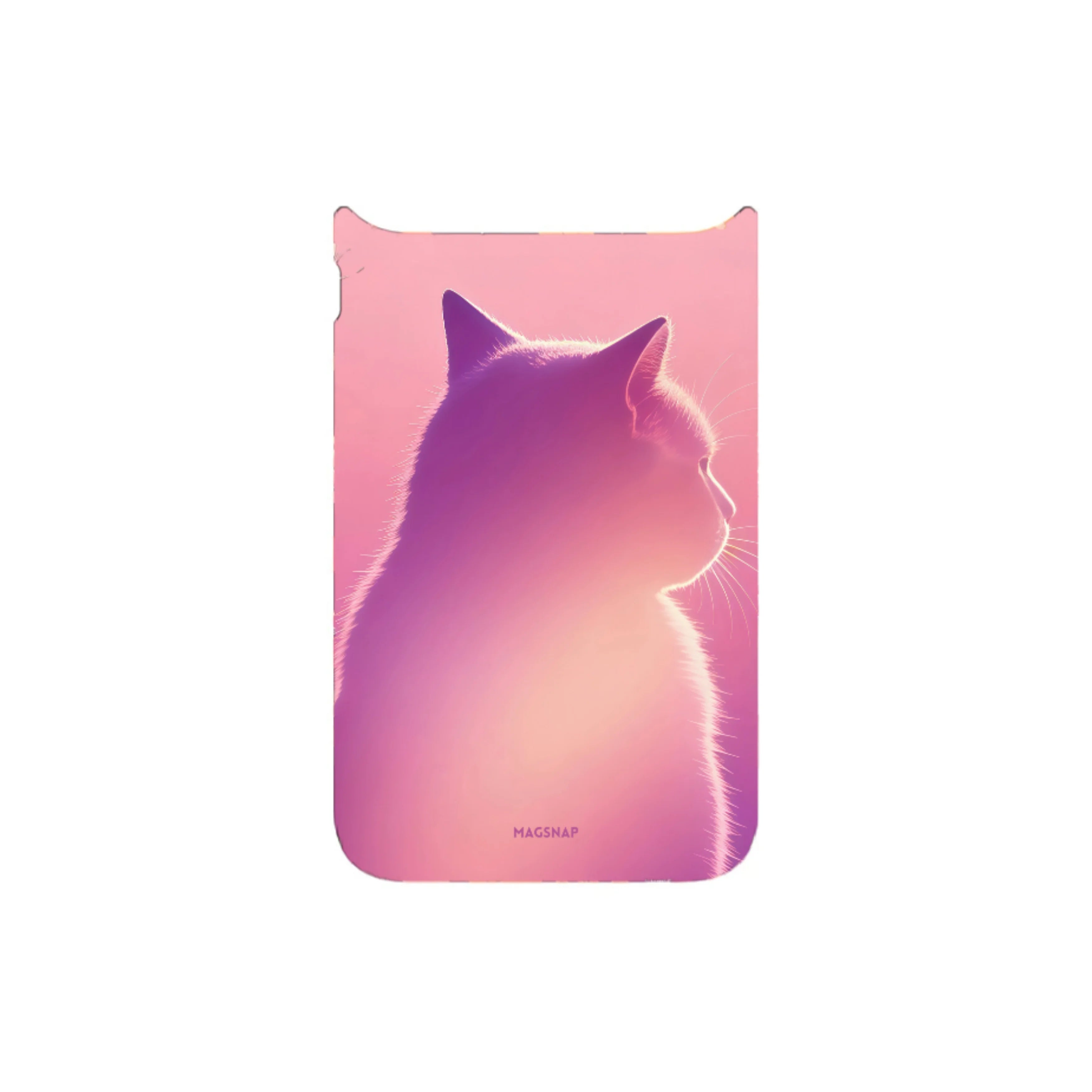 MagSnap magnetic phone case with purple gradient cat enchantress silhouette