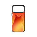 MagSnap magnetic phone case with fiery orange gradient cat explorer silhouette