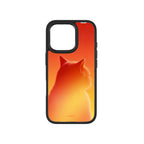 MagSnap magnetic phone case with fiery orange gradient cat explorer silhouette