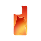 MagSnap magnetic phone case with fiery orange gradient cat explorer silhouette