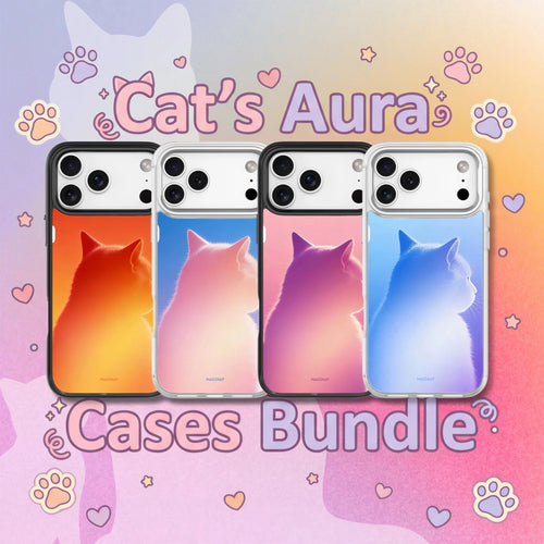 MagSnap magnetic phone case bundle with gradient cat aura silhouette backplates