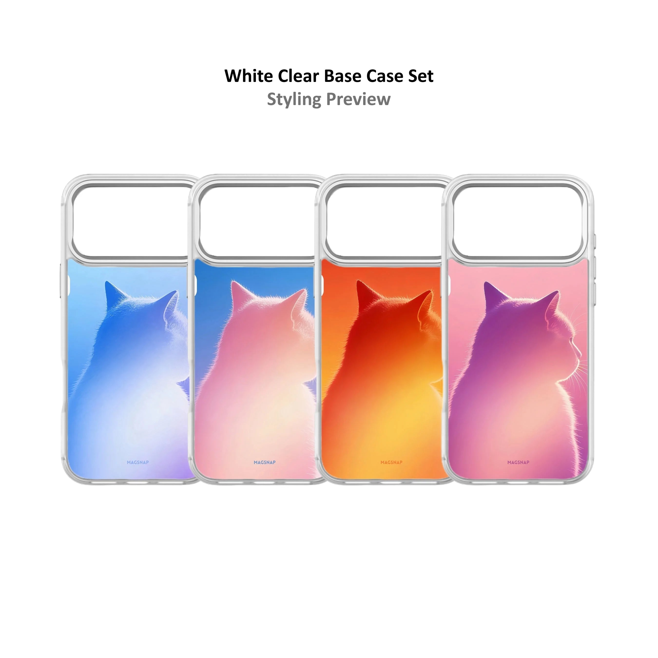 MagSnap magnetic phone case bundle with gradient cat aura silhouette backplates