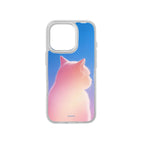 MagSnap magnetic phone case with pink orange gradient cat sweetheart silhouette