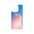 MagSnap magnetic phone case with pink orange gradient cat sweetheart silhouette