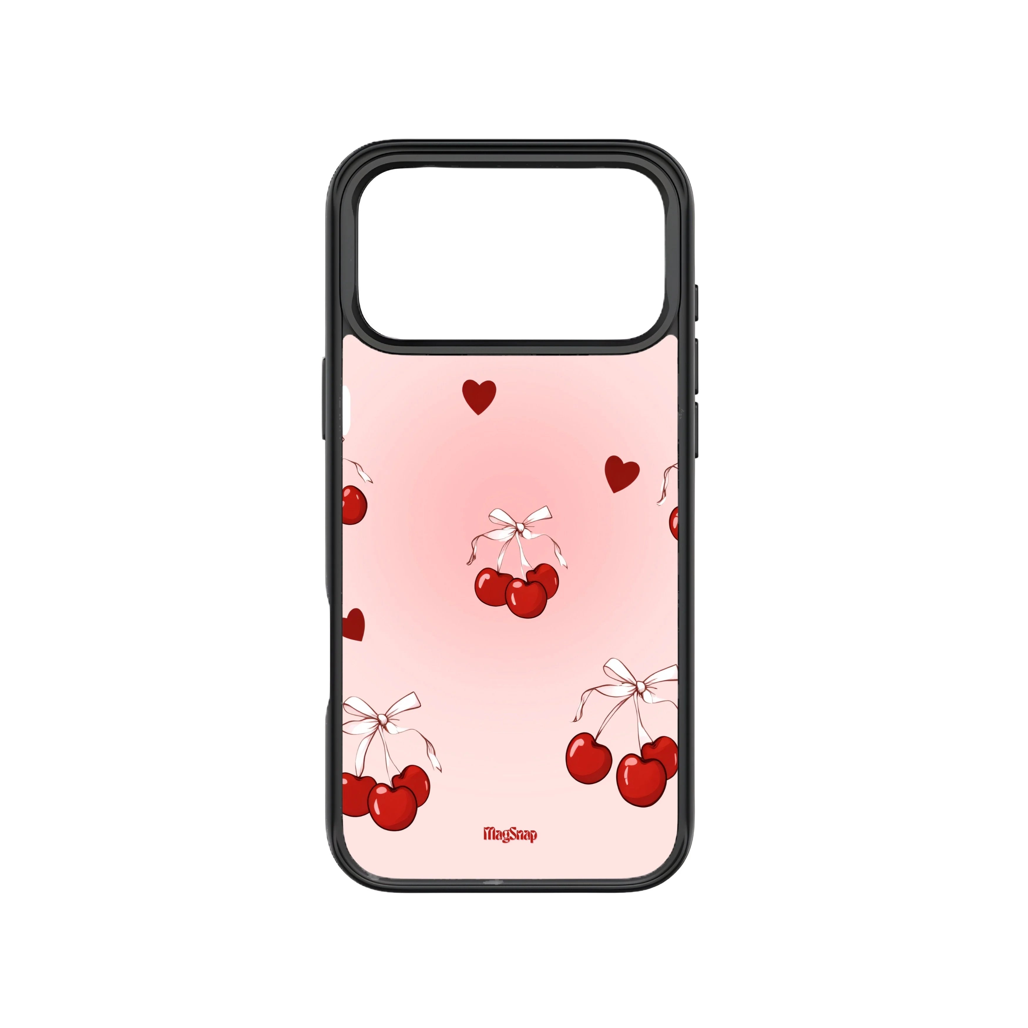 MagSnap magnetic phone case with cherry sweetheart cute romantic artwork