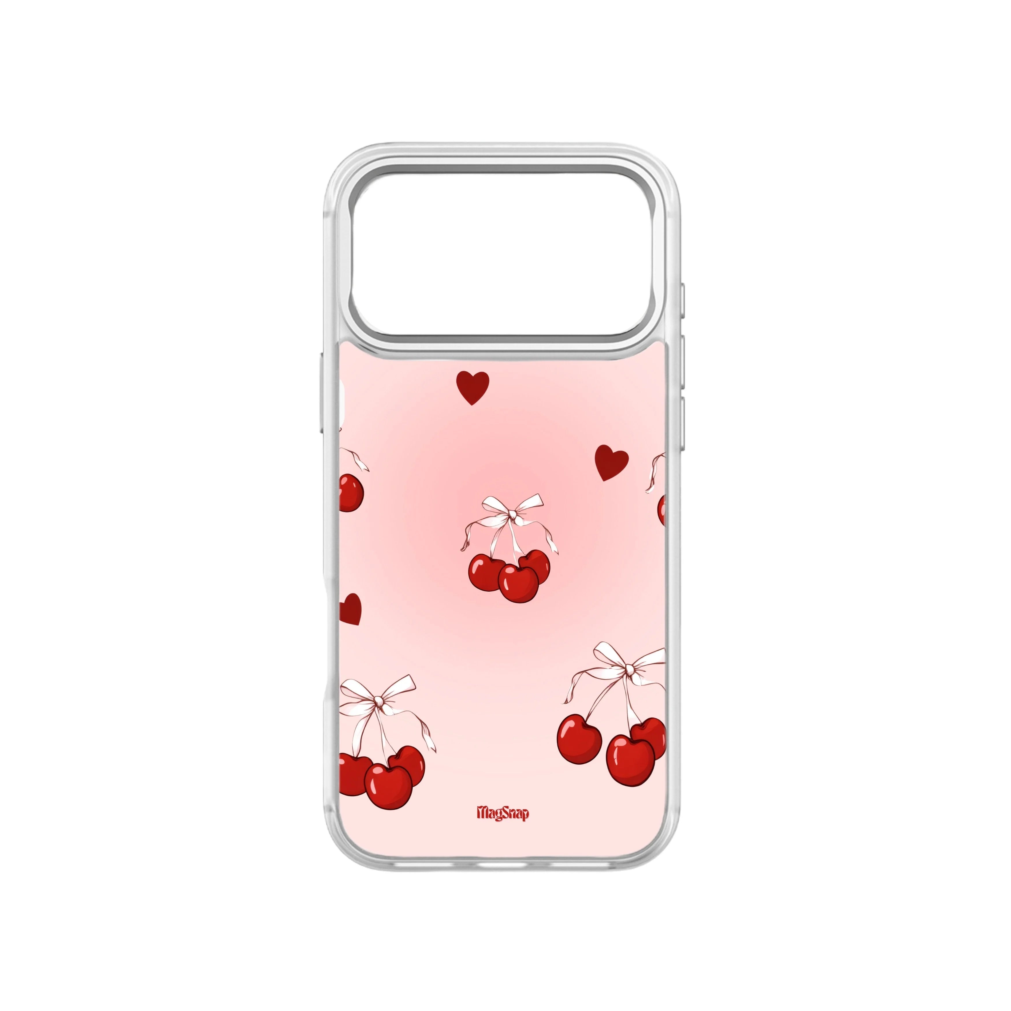 MagSnap magnetic phone case with cherry sweetheart cute romantic artwork