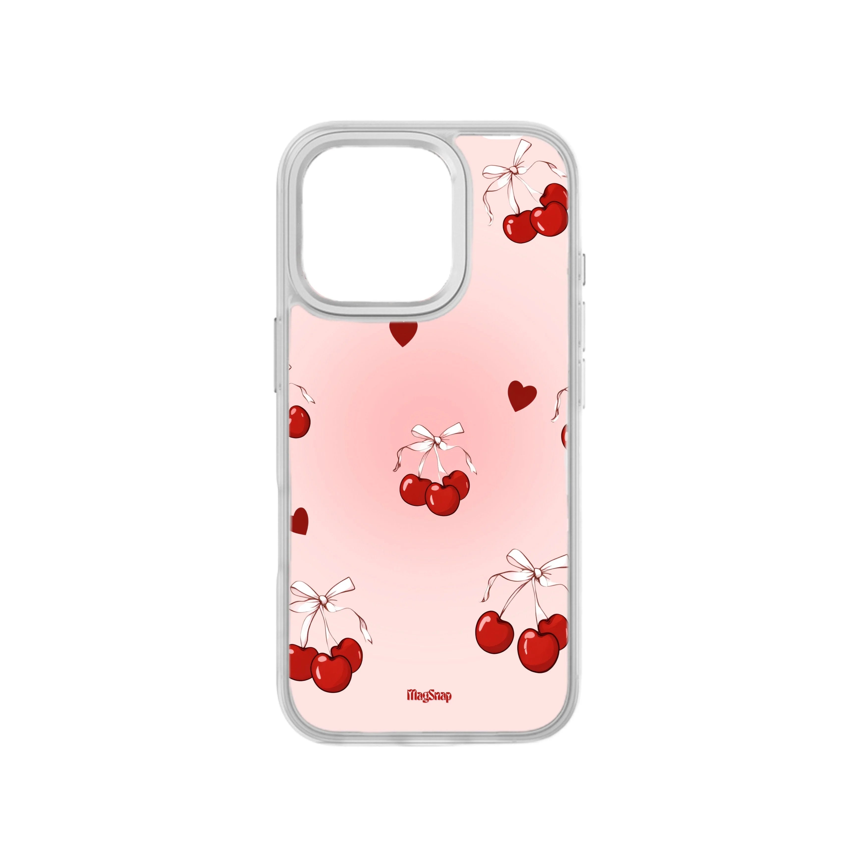 MagSnap magnetic phone case with cherry sweetheart cute romantic artwork