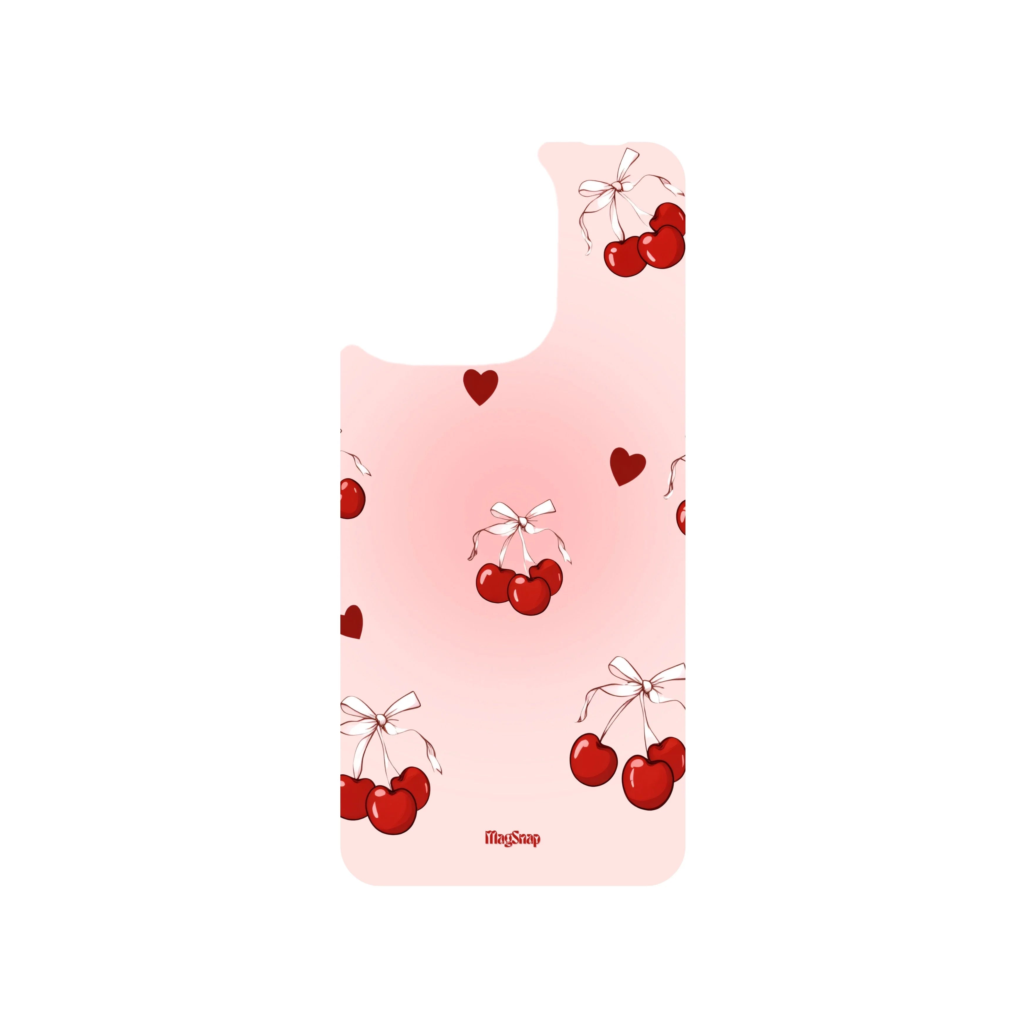 MagSnap magnetic phone case with cherry sweetheart cute romantic artwork
