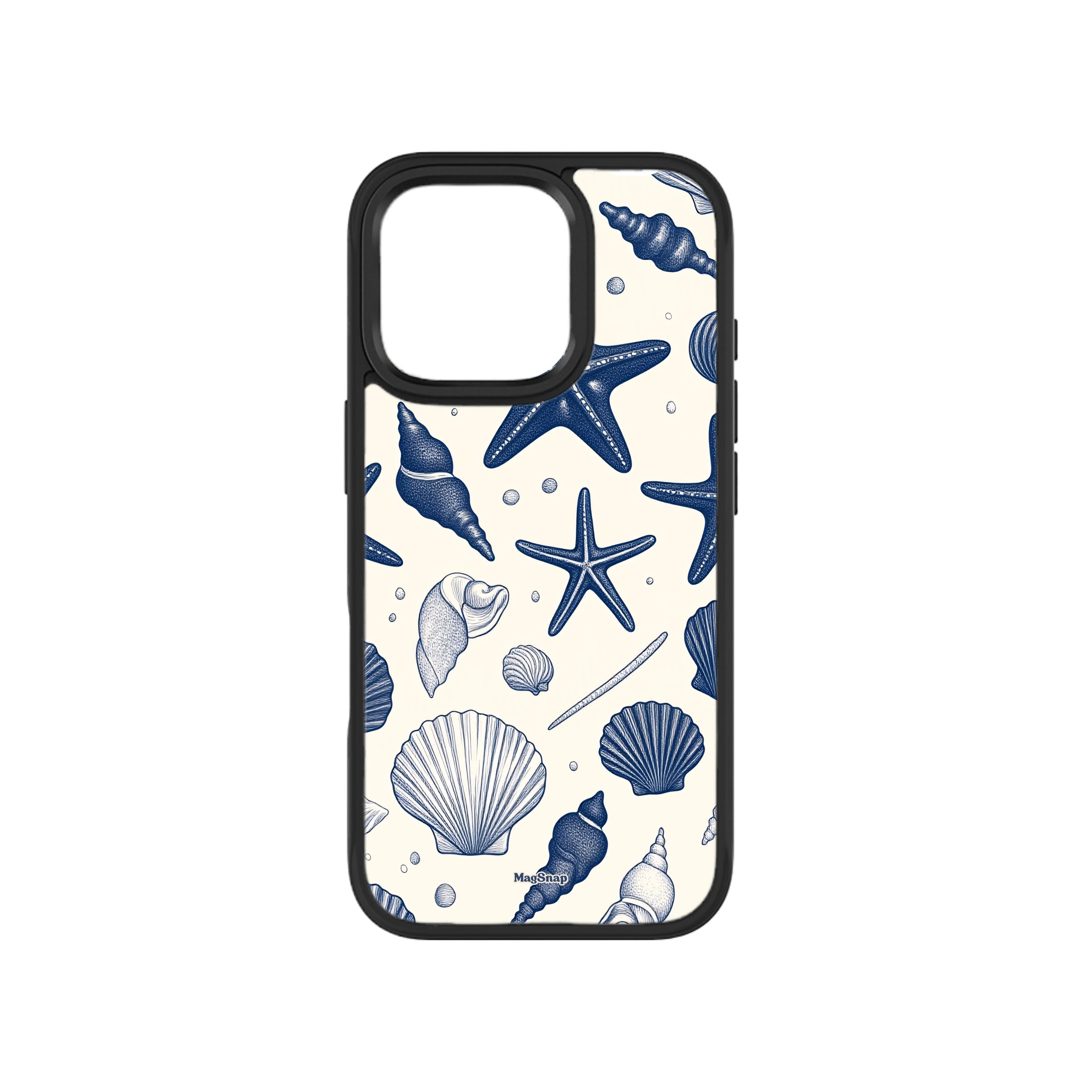 MagSnap magnetic phone case with deep sea shells and coastal ocean artwork
