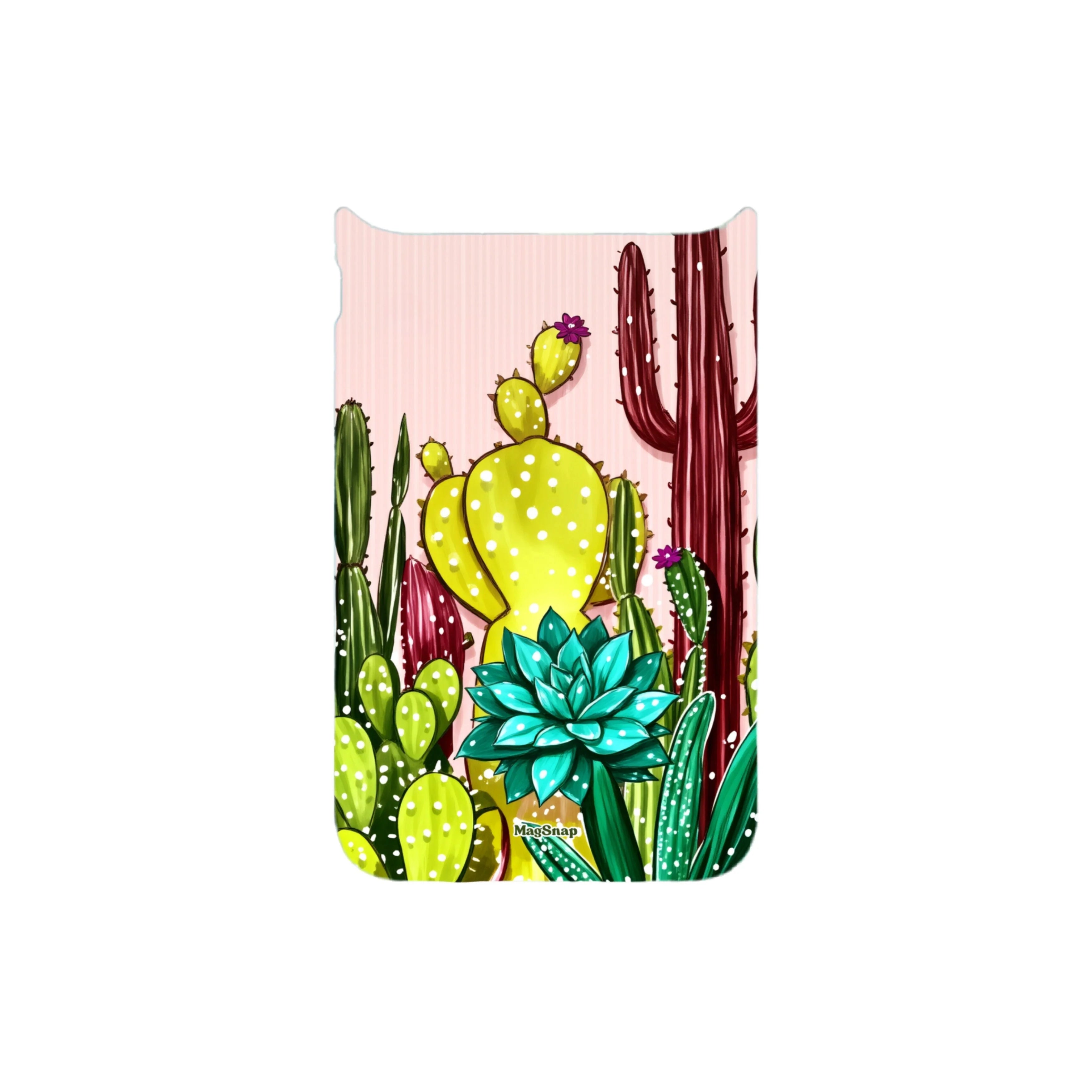 MagSnap magnetic phone case with cactus desert bloom oasis botanical artwork