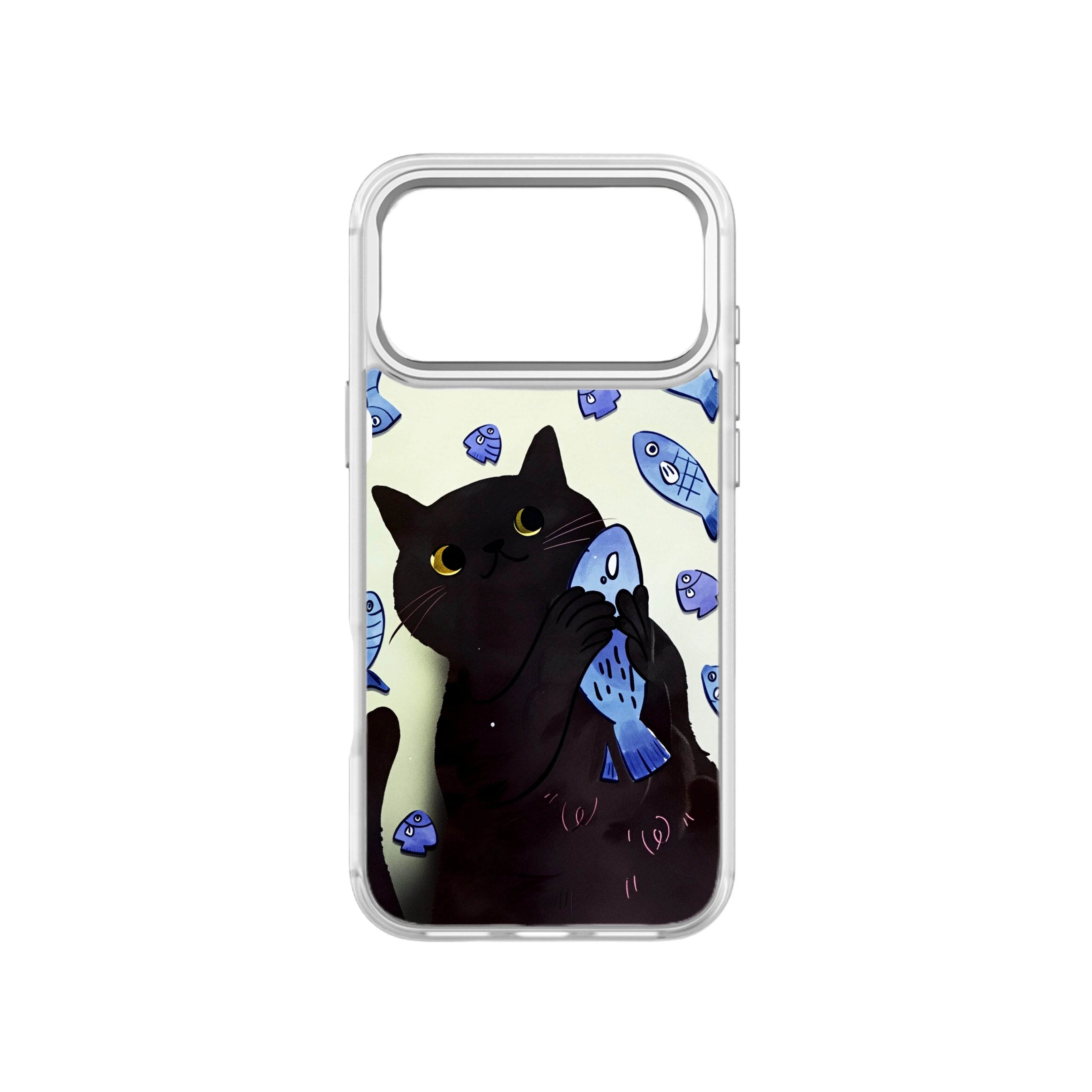 MagSnap magnetic phone case with fish lover cat playful artwork