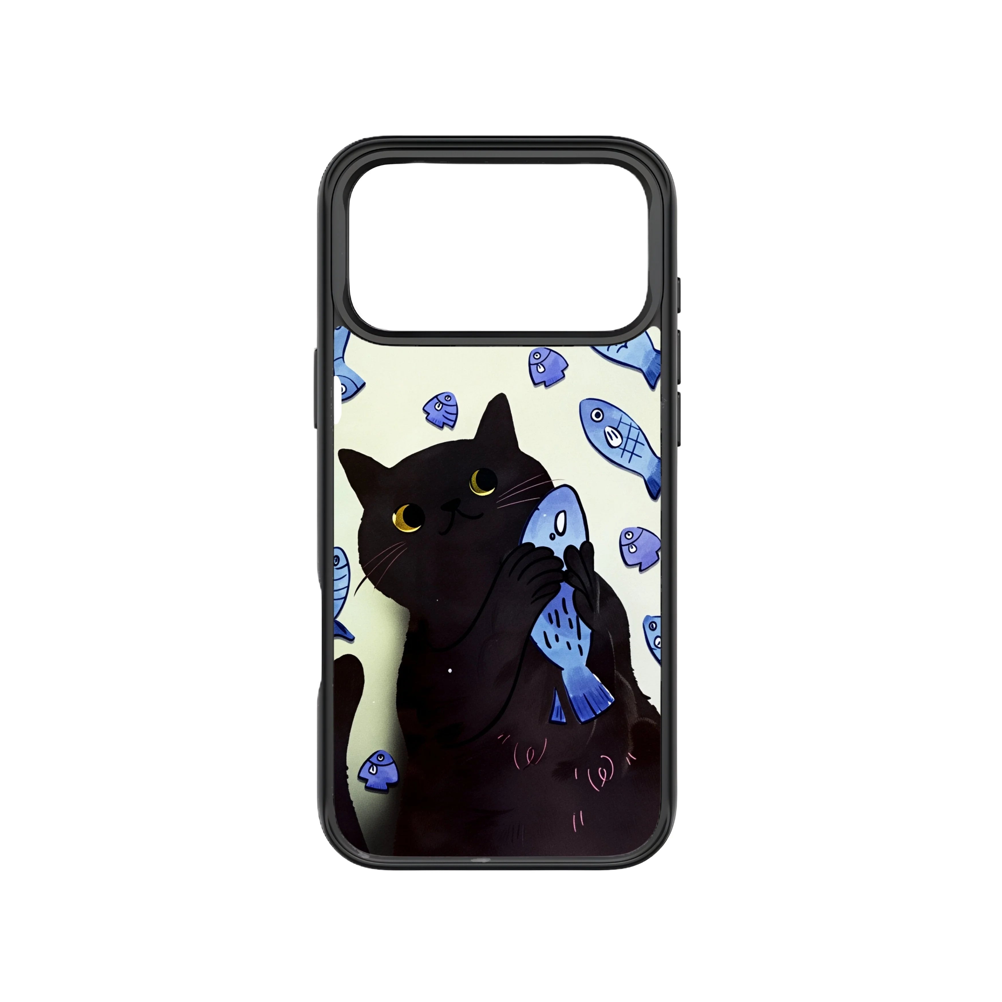 MagSnap magnetic phone case with fish lover cat playful artwork