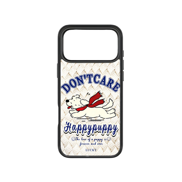 MagSnap magnetic phone case with playful puppy doodle quote artwork