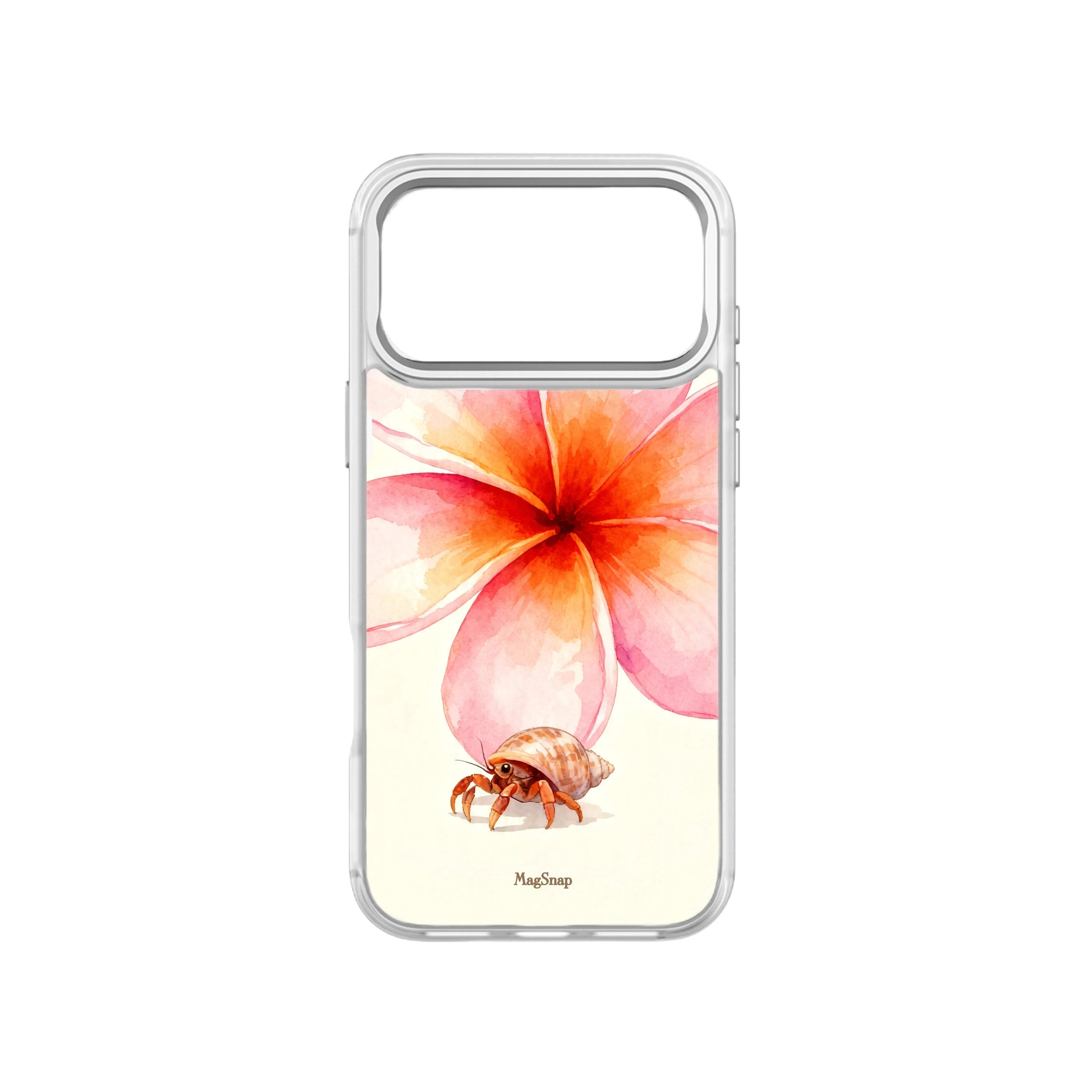 MagSnap magnetic phone case with soft island flower and beach shell artwork