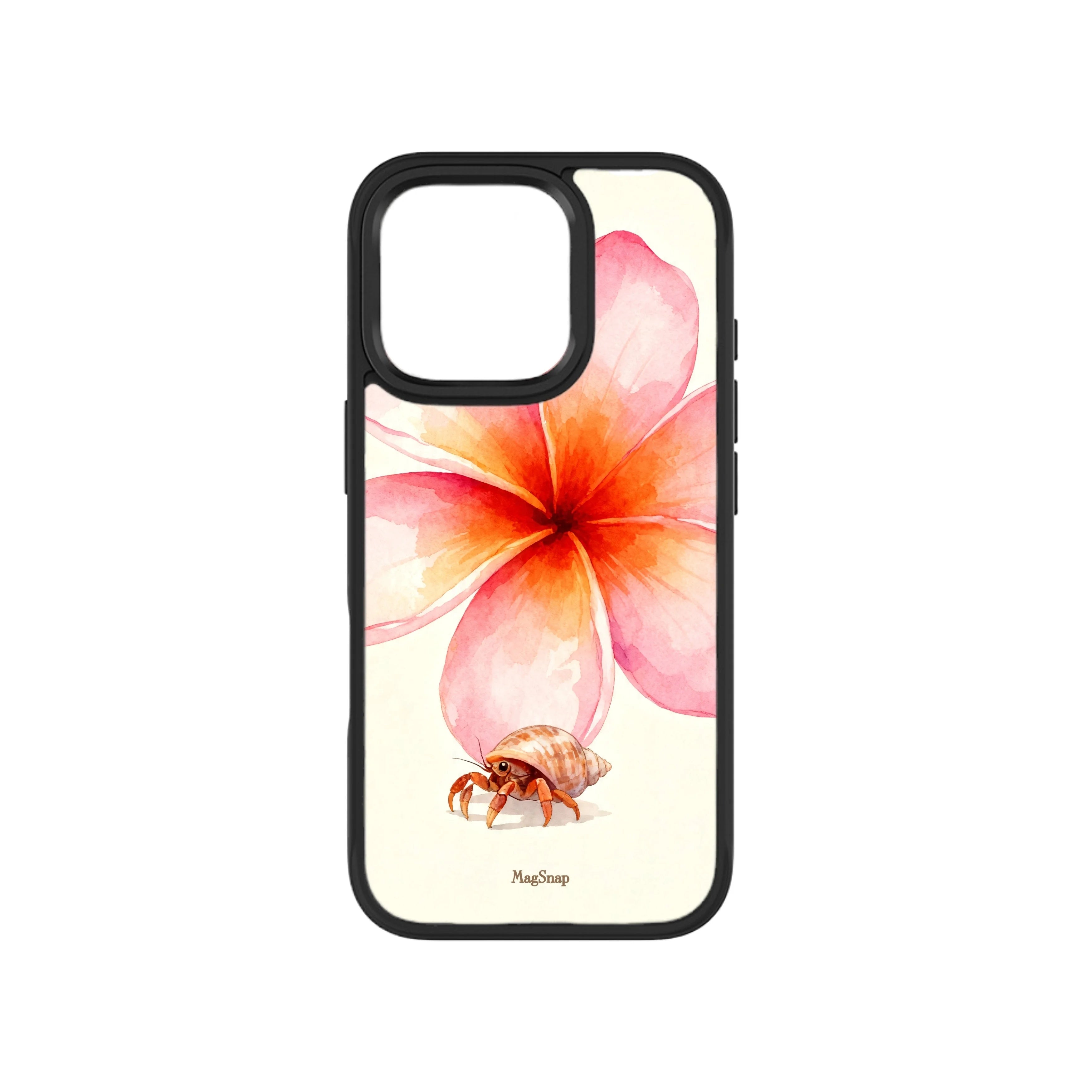MagSnap magnetic phone case with soft island flower and beach shell artwork