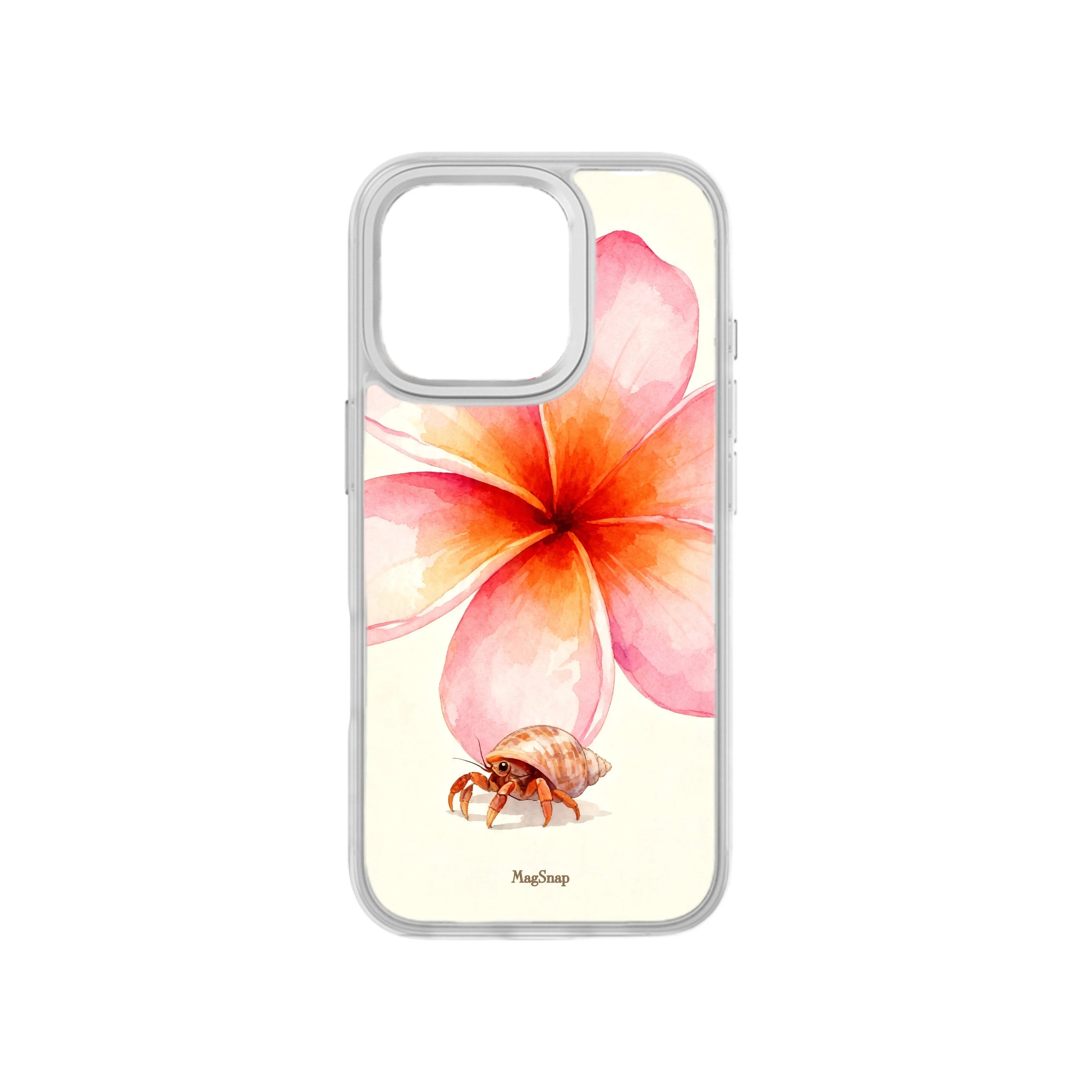 MagSnap magnetic phone case with soft island flower and beach shell artwork