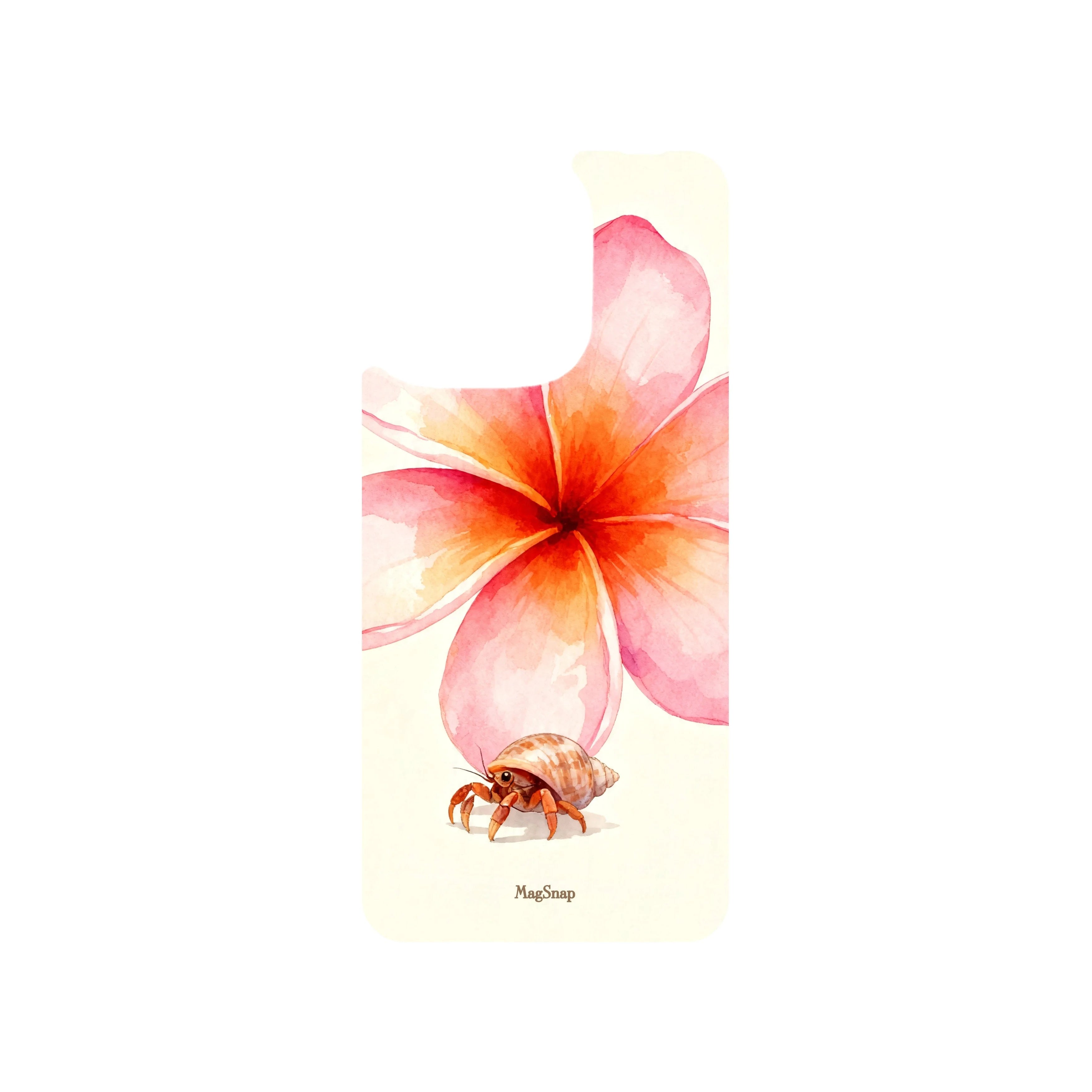 MagSnap magnetic phone case with soft island flower and beach shell artwork