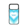 MagSnap magnetic phone case with Kindness is Beautiful blue heart quote design