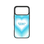 MagSnap magnetic phone case with Kindness is Beautiful blue heart quote design