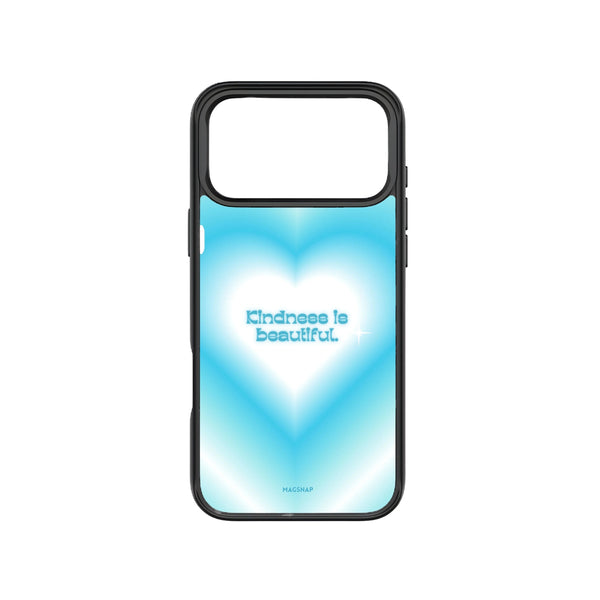 MagSnap magnetic phone case with Kindness is Beautiful blue heart quote design
