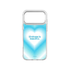 MagSnap magnetic phone case with Kindness is Beautiful blue heart quote design