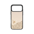 MagSnap magnetic phone case with leopard print and cream flower design