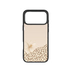 MagSnap magnetic phone case with leopard print and cream flower design