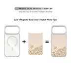 MagSnap magnetic phone case with leopard print and cream flower design