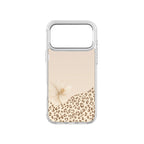 MagSnap magnetic phone case with leopard print and cream flower design