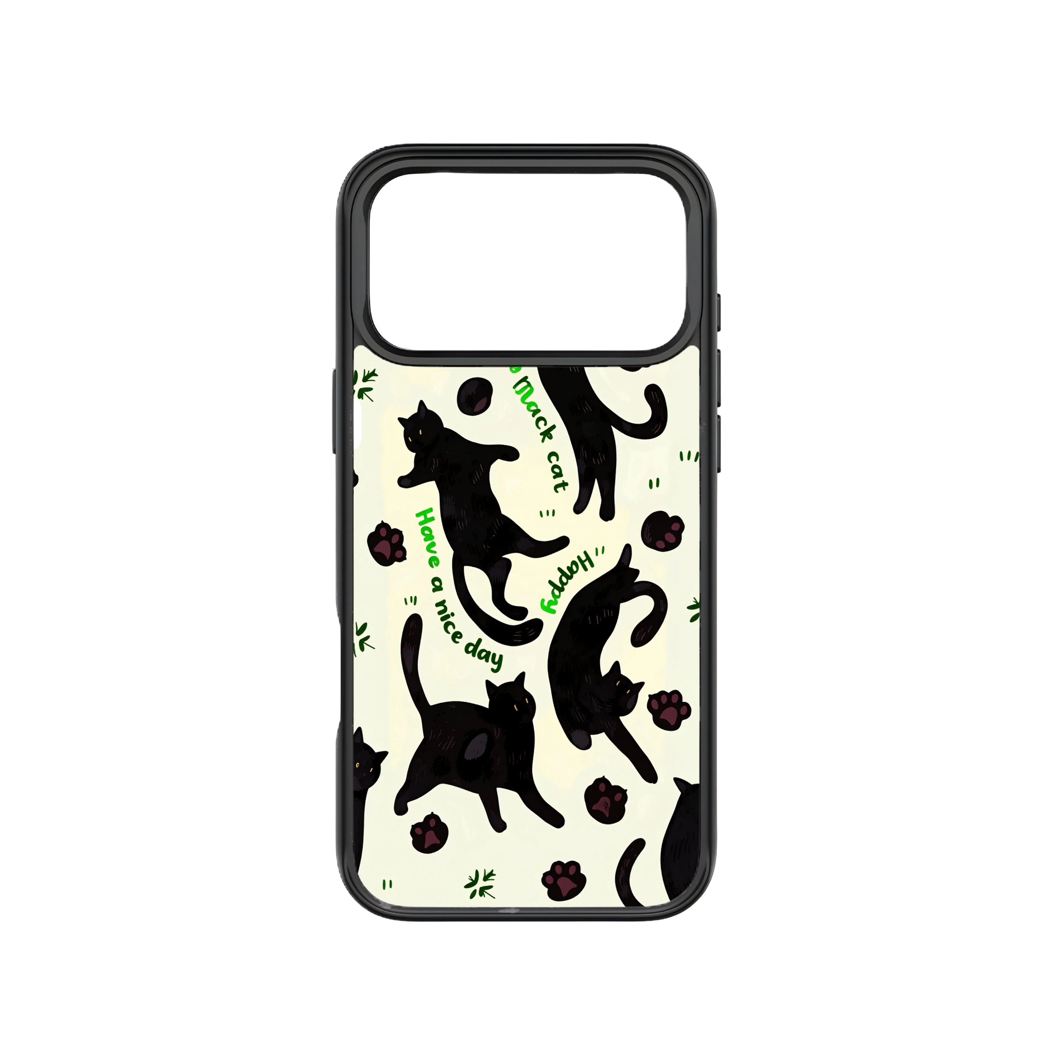 MagSnap magnetic phone case with lucky black cat charm artwork